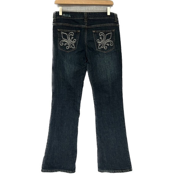 US Polo Assn Jeans Size 8 Blue Embroidered Pockets Bootcut Stretch 99% Cotton - Picture 4 of 8